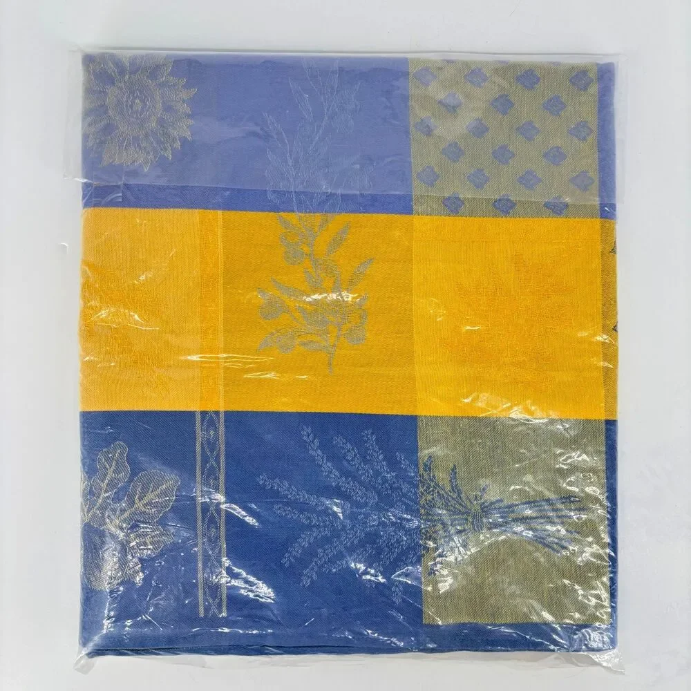 La Maisonnette French Provencal Yellow Blue Tablecloth 70x70